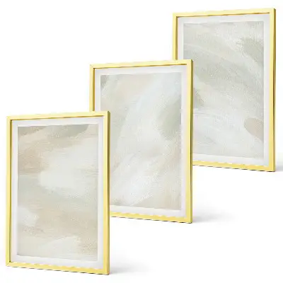 Wanddecoratieset schilderijen abstracte boho stijl in lichte kleuren