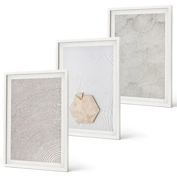 Wanddecoratie set schilderijen met zandtextuur in boho stijl