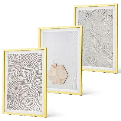 Wanddecoratie set schilderijen met zandtextuur in boho stijl