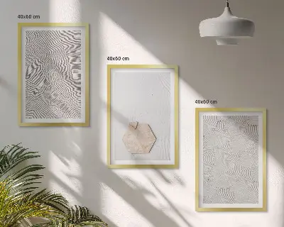 Wanddecoratie set schilderijen met zandtextuur in boho stijl