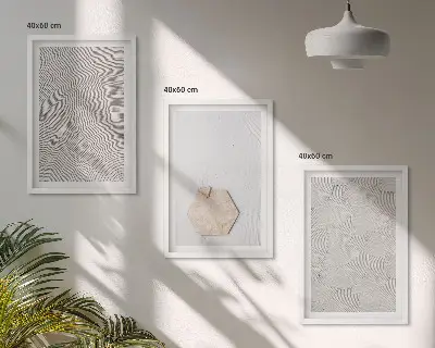 Wanddecoratie set schilderijen met zandtextuur in boho stijl
