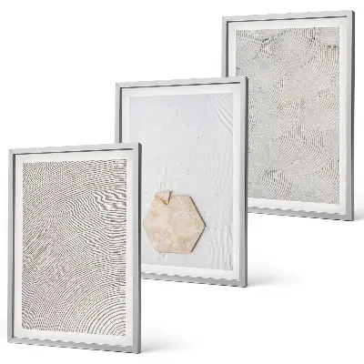 Wanddecoratie set schilderijen met zandtextuur in boho stijl