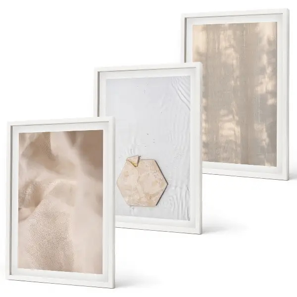 Set wanddecoratie met schilderijen subtiele boho texturen van de natuur
