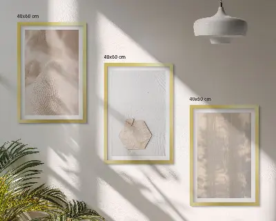 Set wanddecoratie met schilderijen subtiele boho texturen van de natuur