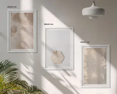 Set wanddecoratie met schilderijen subtiele boho texturen van de natuur