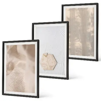 Set wanddecoratie met schilderijen subtiele boho texturen van de natuur