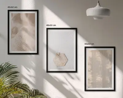 Set wanddecoratie met schilderijen subtiele boho texturen van de natuur