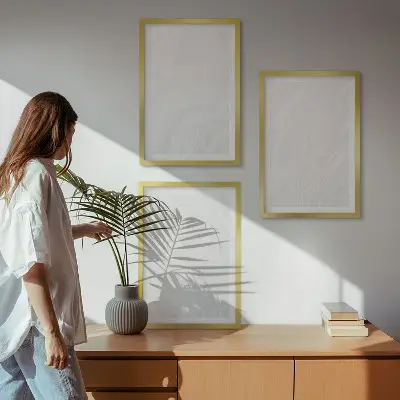 Wanddecoratieset schilderijen met elegante marmerstructuur