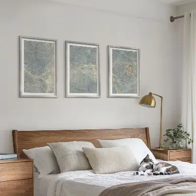 Fotowand met een decoratief groen marmerpatroon