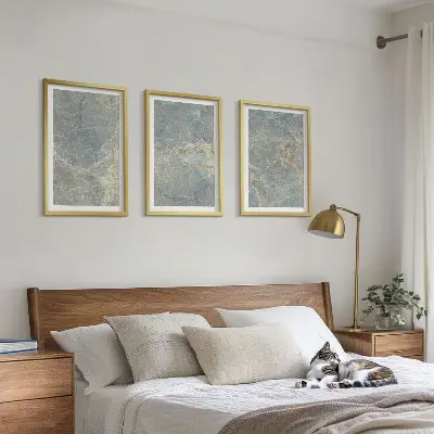Fotowand met een decoratief groen marmerpatroon