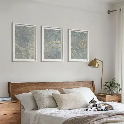 Fotowand met een decoratief groen marmerpatroon