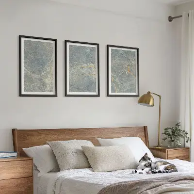 Fotowand met een decoratief groen marmerpatroon