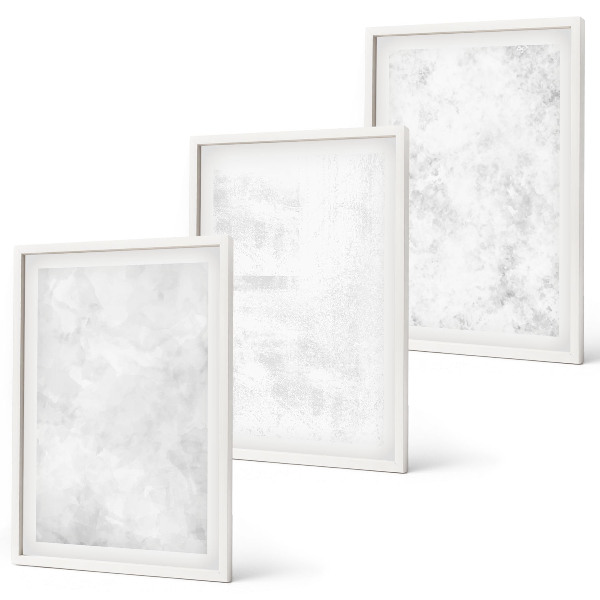 Wanddecoratie set schilderijen Białe plamy minimalistyczne tło
