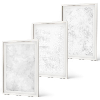 Wanddecoratie set schilderijen Białe plamy minimalistyczne tło