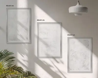 Wanddecoratieset schilderijen met minimalistische witte vlekken op een achtergrond