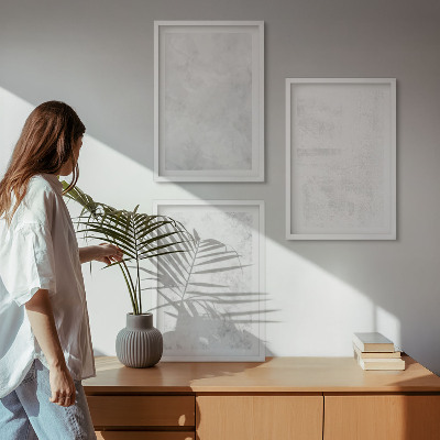 Wanddecoratie set schilderijen Białe plamy minimalistyczne tło