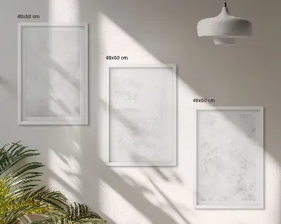 Wanddecoratieset schilderijen met minimalistische witte vlekken op een achtergrond