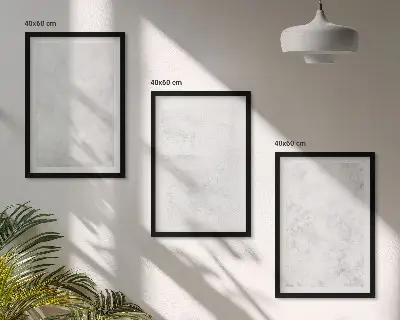 Wanddecoratieset schilderijen met minimalistische witte vlekken op een achtergrond