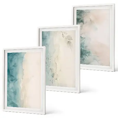 Fotowand canvas met minimalistisch aquarelontwerp