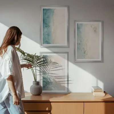 Fotowand canvas met minimalistisch aquarelontwerp