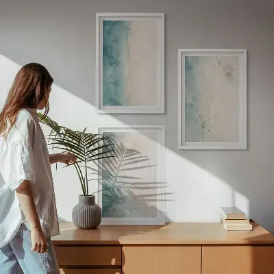 Fotowand canvas met minimalistisch aquarelontwerp