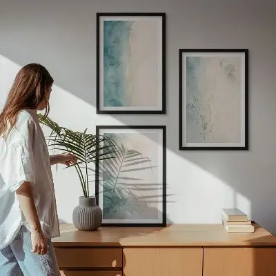 Fotowand canvas met minimalistisch aquarelontwerp
