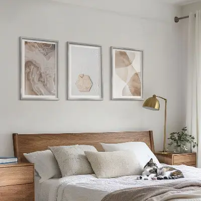 Set wanddecoratie met abstracte natuur set met abstracte natuurprint