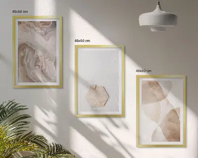 Set wanddecoratie met abstracte natuur set met abstracte natuurprint