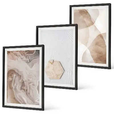 Set wanddecoratie met abstracte natuur set met abstracte natuurprint
