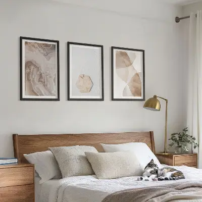 Set wanddecoratie met abstracte natuur set met abstracte natuurprint