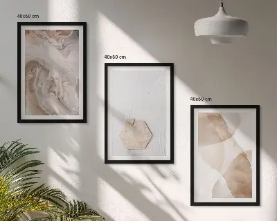 Set wanddecoratie met abstracte natuur set met abstracte natuurprint