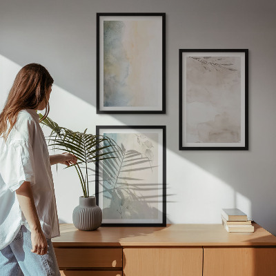 Wanddecoratie set schilderijen Delikatne tektury akwarel