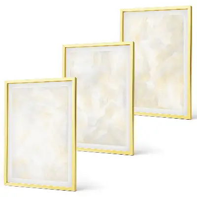 Set van schilderijen met heldere verftexturen in designstijl