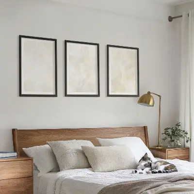 Set van schilderijen met heldere verftexturen in designstijl