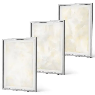 Set van schilderijen met heldere verftexturen in designstijl