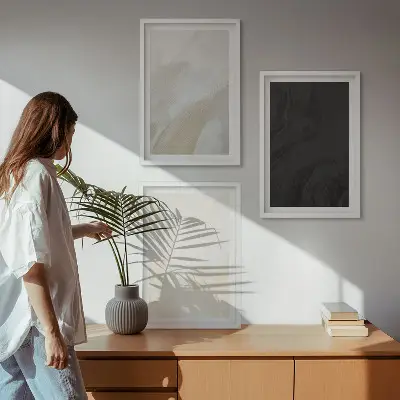 Fotowand met abstracte texturen in minimalistische tinten