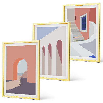 Wanddecoratie set schilderijen Ilustracje architektury minimalizm