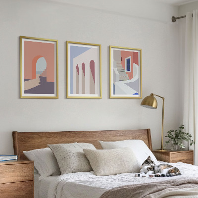 Wanddecoratie set schilderijen Ilustracje architektury minimalizm