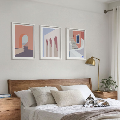 Wanddecoratie set schilderijen Ilustracje architektury minimalizm