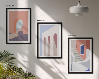 Wanddecoratie set schilderijen Ilustracje architektury minimalizm
