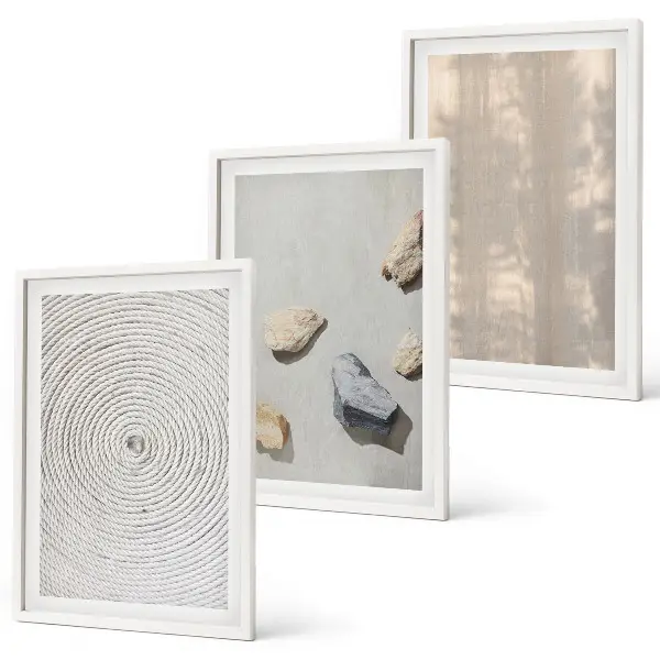 Wanddecoratie set schilderijen met boho natuurlijke texturen en structuren