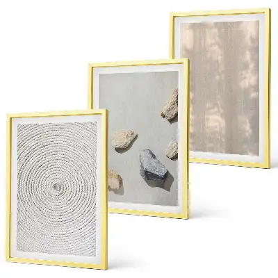 Wanddecoratie set schilderijen met boho natuurlijke texturen en structuren