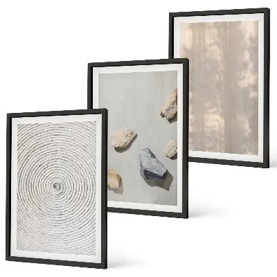 Wanddecoratie set schilderijen met boho natuurlijke texturen en structuren