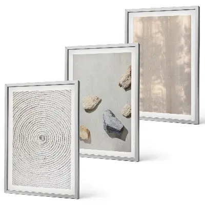 Wanddecoratie set schilderijen met boho natuurlijke texturen en structuren