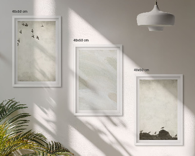 Wanddecoratie set schilderijen Ptaki skały ślady pędzla dekoracje
