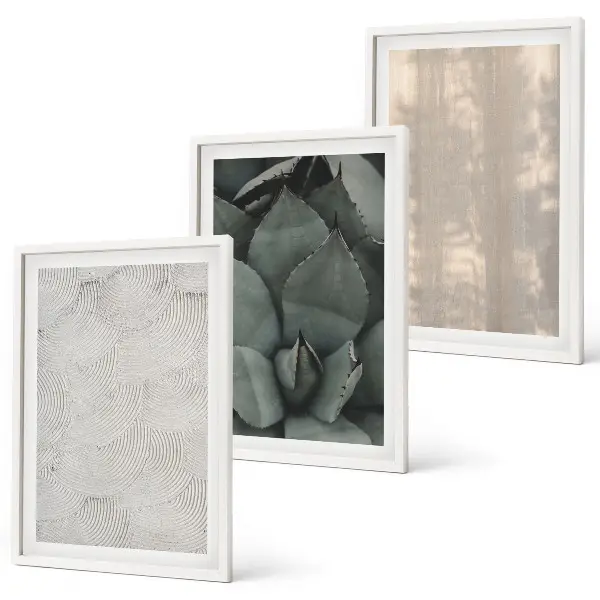 Wanddecoratie set schilderijen zomerse tropische texturen