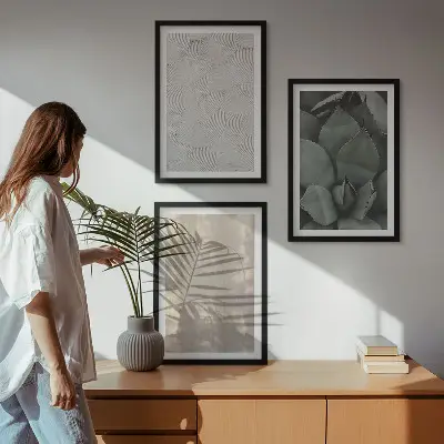 Wanddecoratie set schilderijen zomerse tropische texturen