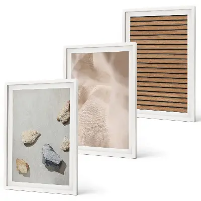 Fotowand met texturen van stenen, hout en stof
