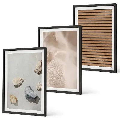 Fotowand met texturen van stenen, hout en stof
