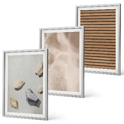 Fotowand met texturen van stenen, hout en stof